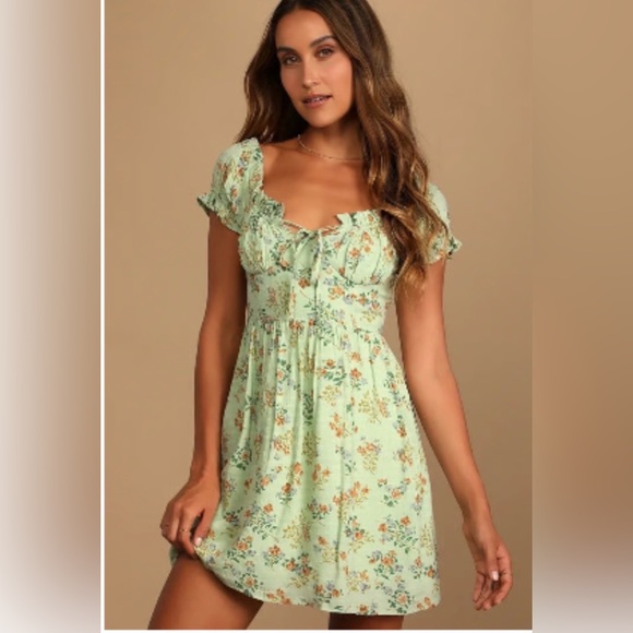 Lulus Dresses & Skirts - Lulus Floral Summer Dress in Sage Green